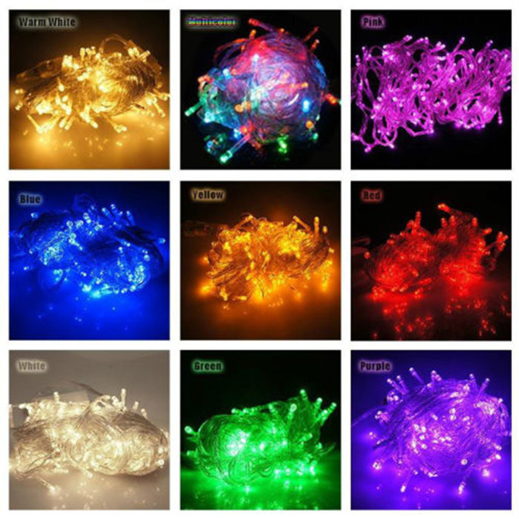 Waterproof 10M 100 LED RGB String Fairy Light For Christmas Xmas Party lamp Bulb Red Yellow Blue White Green Pink Purple White