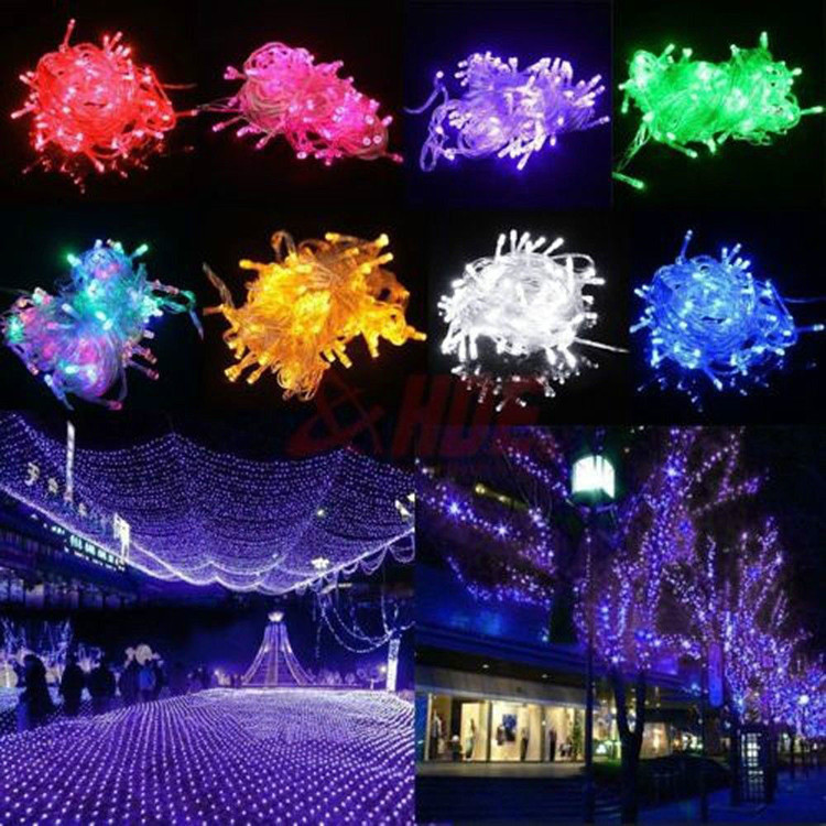 Waterproof 10M 100 LED RGB String Fairy Light For Christmas Xmas Party lamp Bulb Red Yellow Blue White Green Pink Purple White