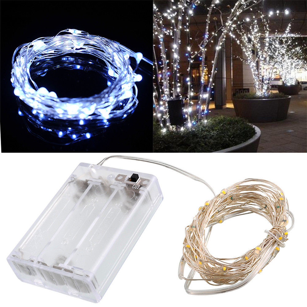 3M 10FT 30 LEDS 5V string Silver Copper Wire LED light 4.5V Waterproof LED String light Holiday Light Christmas Lights