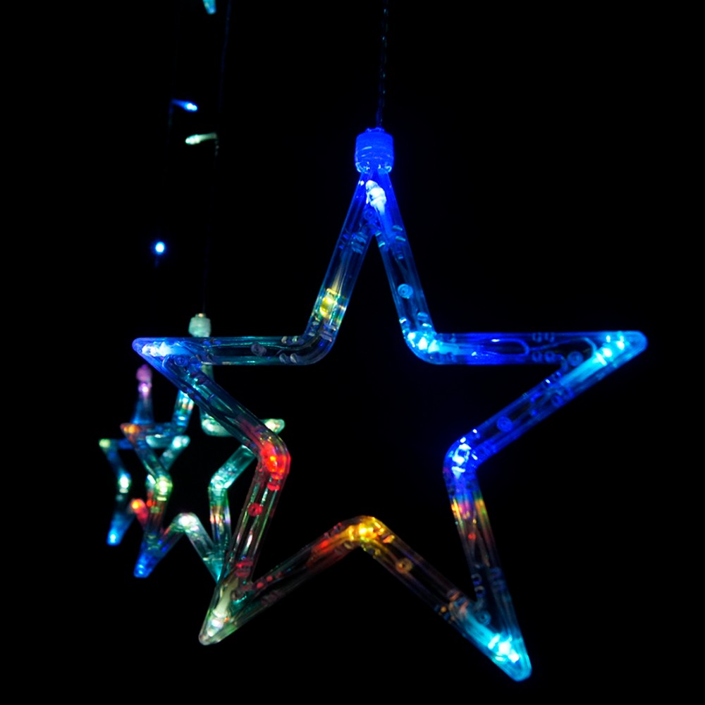 Stars LED Curtain Fairy String Lights Window Curtain Lamp Star Styled For Christmas Parties Wedding Festival Decorations