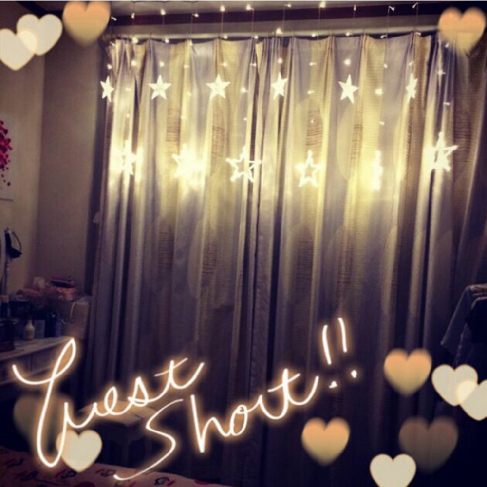 Stars LED Curtain Fairy String Lights Window Curtain Lamp Star Styled For Christmas Parties Wedding Festival Decorations