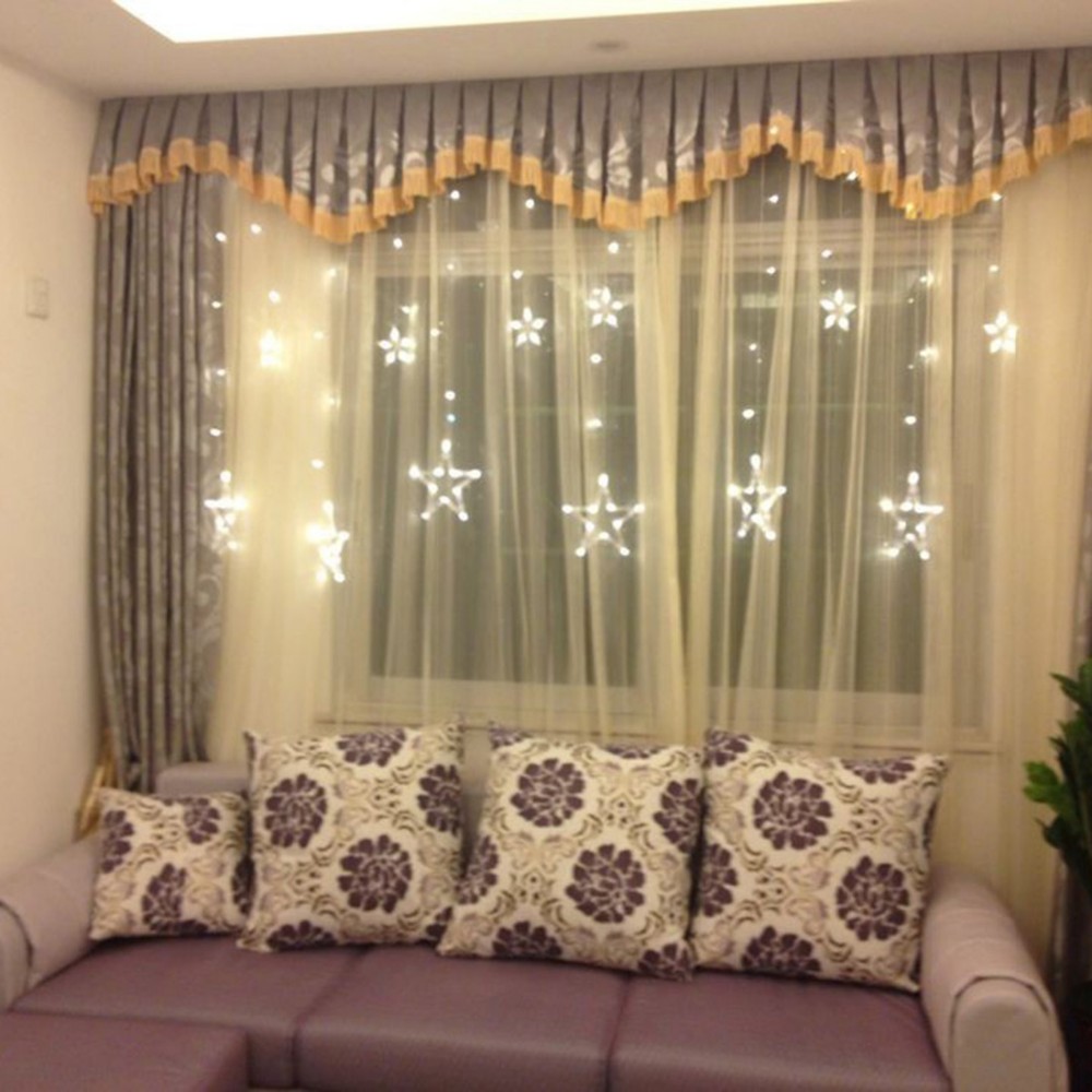 Stars LED Curtain Fairy String Lights Window Curtain Lamp Star Styled For Christmas Parties Wedding Festival Decorations