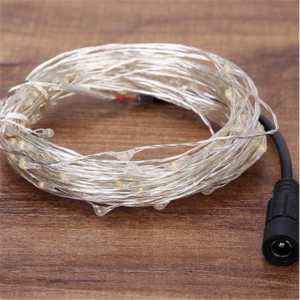 10M 100LED Christmas Fairy Lights Copper Wire LED Starry Lights DC 12V Blue Warm White RGB LED String Light Wedding Decoration