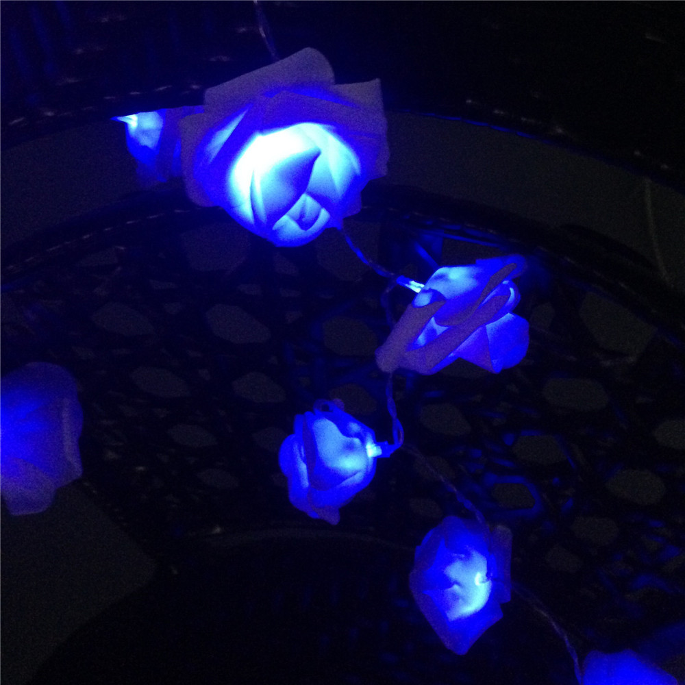 8 Color Night Light 20 x LED Novelty Rose Flower Fairy String Lights Wedding Garden Party Christmas Decoration Nighlight