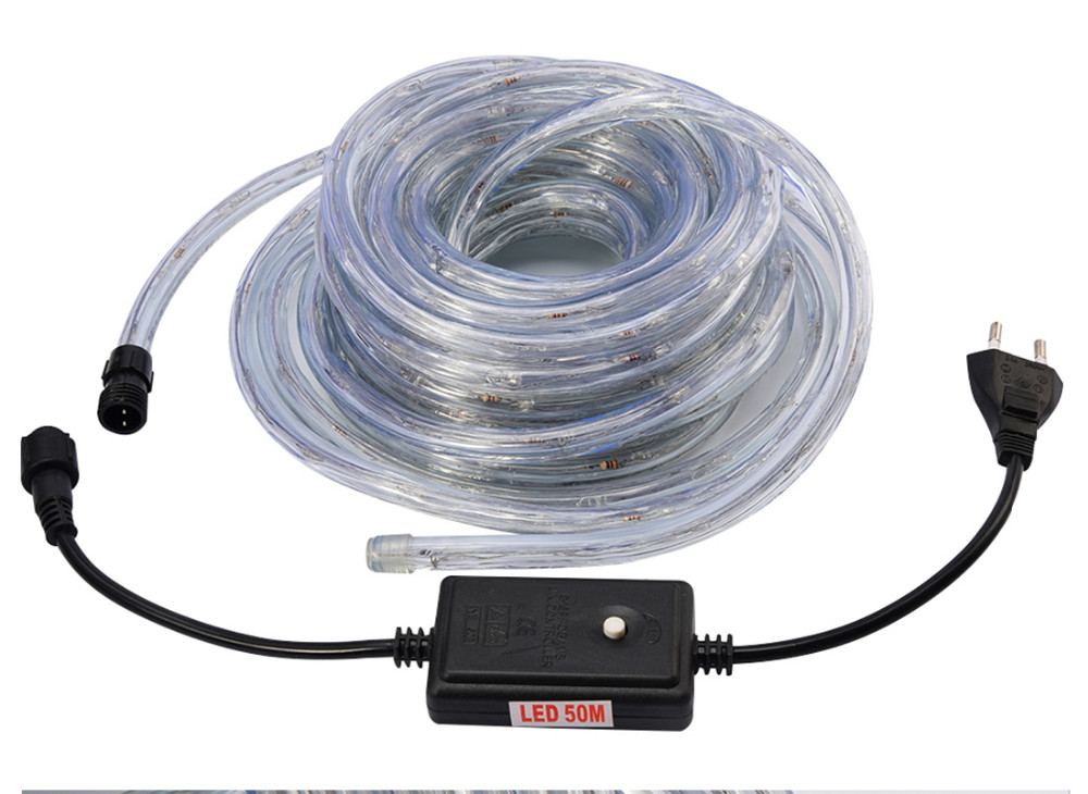 10meters 220V Flexible Rope White Led String For Holiday Garden Wedding Chrismas Decoration Lamp