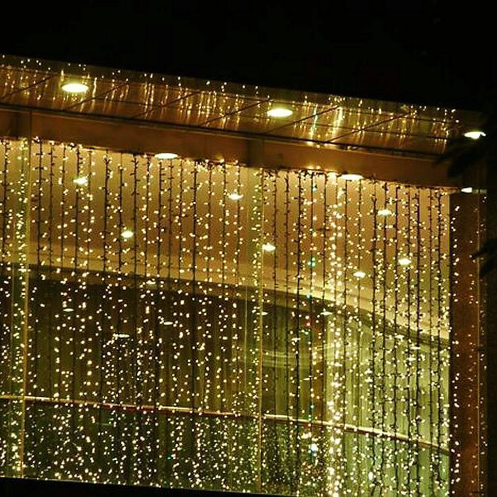 220V 6M x 3M 750 LED String Lights Curtain Lights for Home Decoration and Christmas Party (EURO plug)