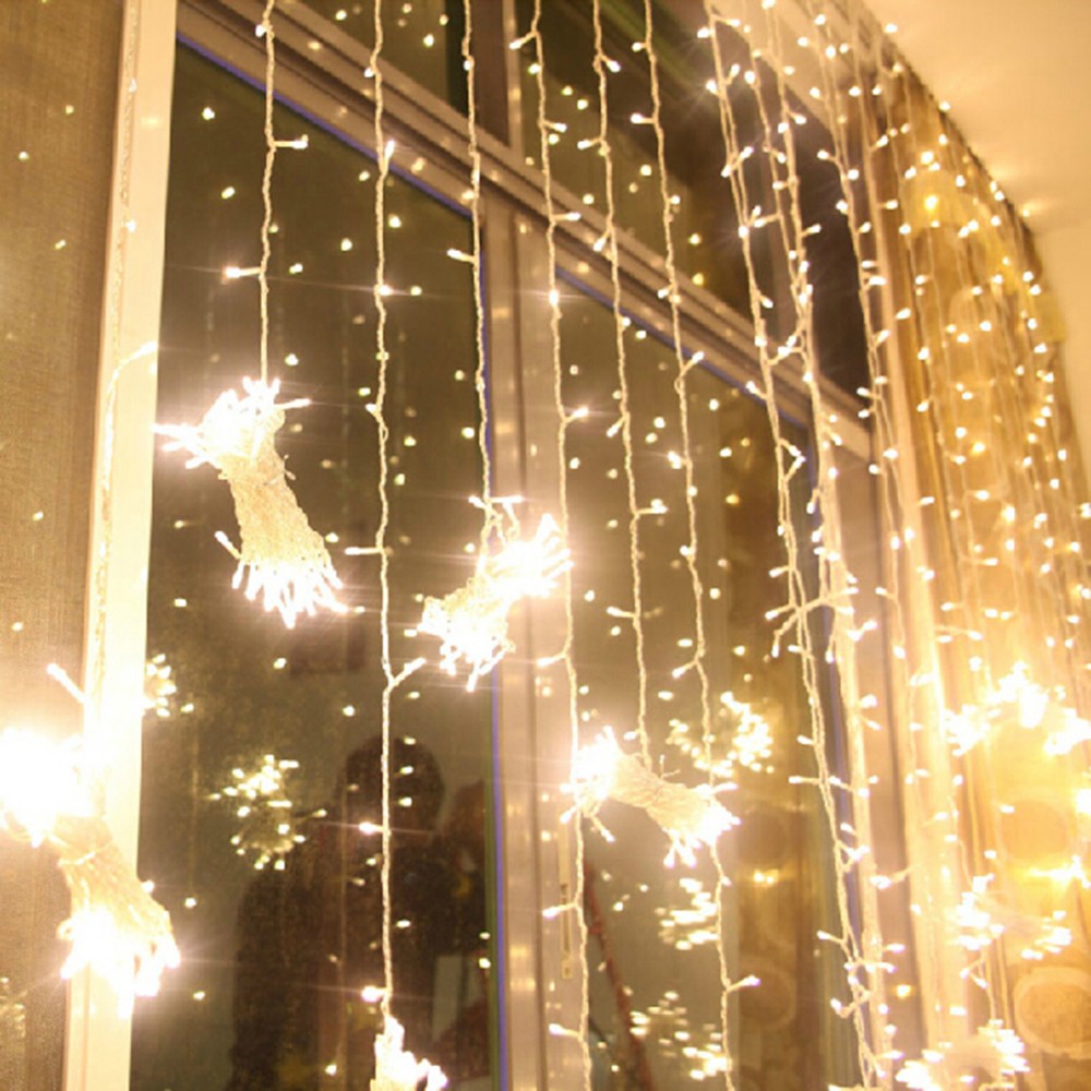 6M x 3M 600 LED Home Outdoor Holiday Christmas Decorative Wedding xmas String Fairy Curtain Garlands Strip Party Lights