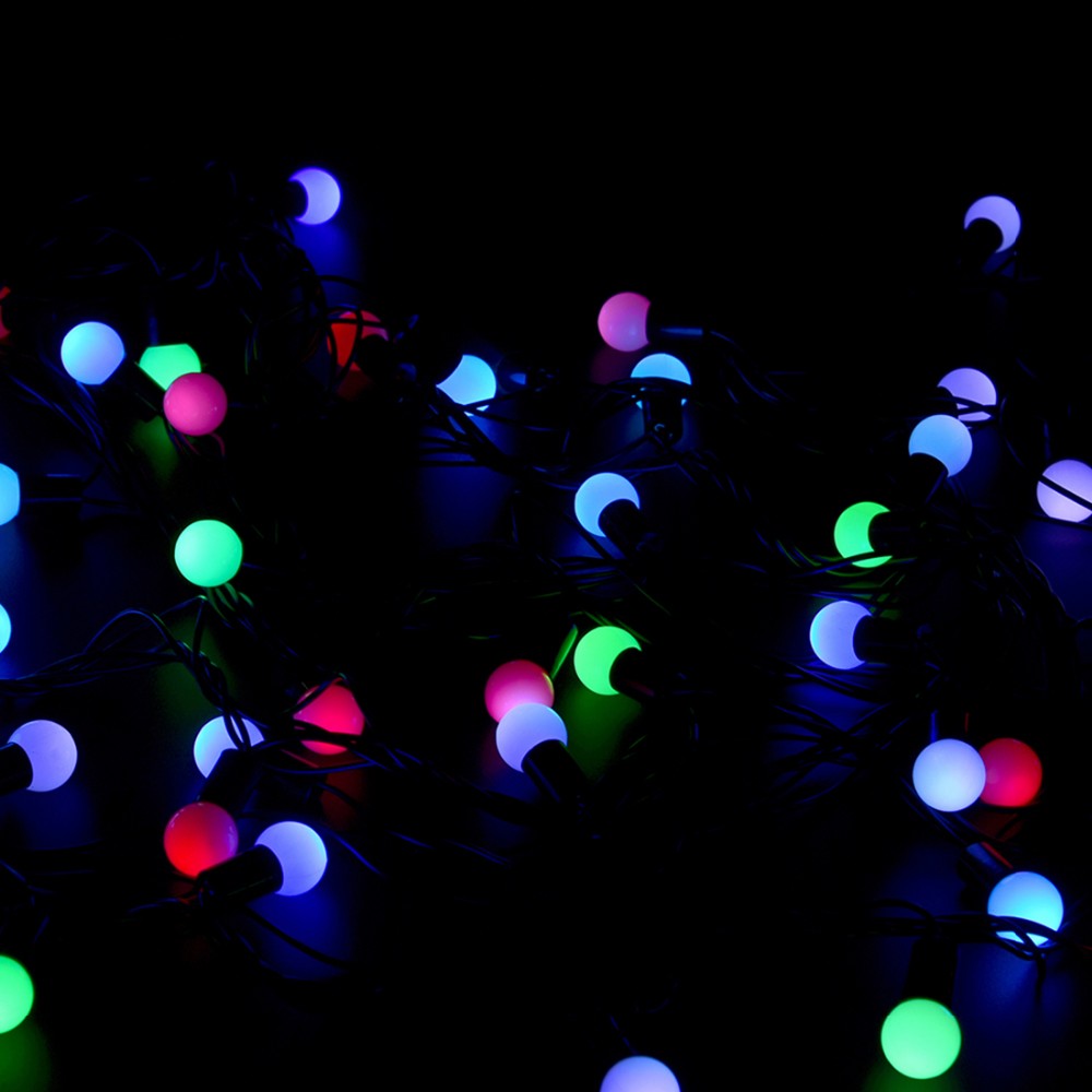 AC 110V 5M led string lights with 50led RGB Ball LED Color Changing with 16 Feet Linkable Ball String Christmas