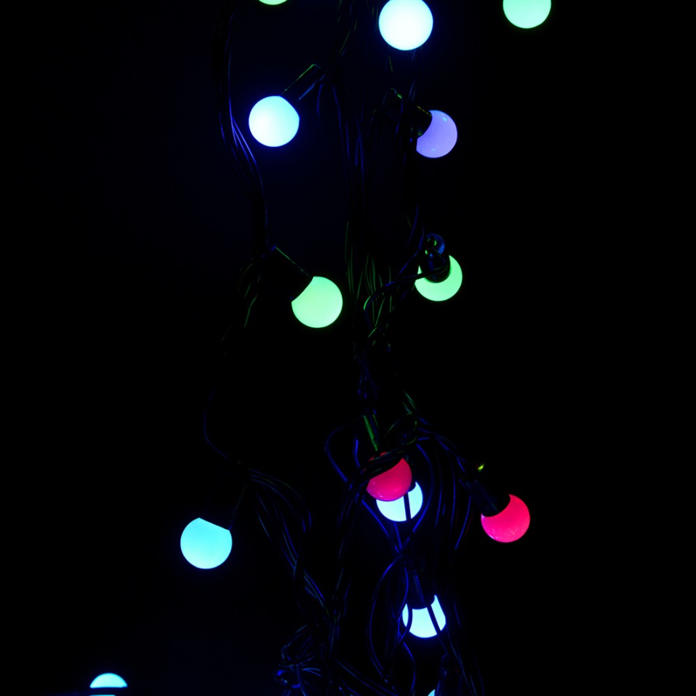 AC 110V 5M led string lights with 50led RGB Ball LED Color Changing with 16 Feet Linkable Ball String Christmas