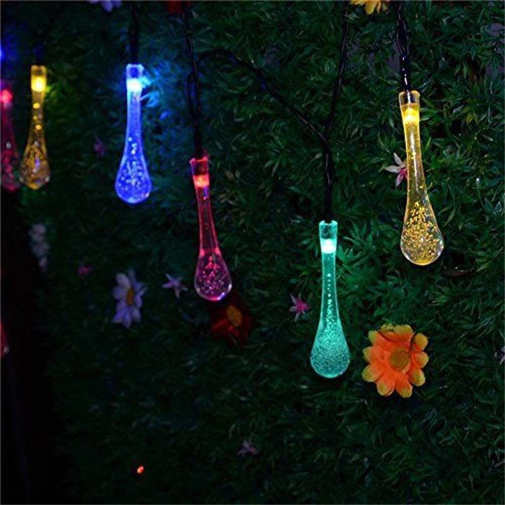 Waterproof 20 LEDs 5M 16ft Drop LED String Light Outdoor Solar Garden Lamp with 4 Color For Christmas Wedding Party Decoration