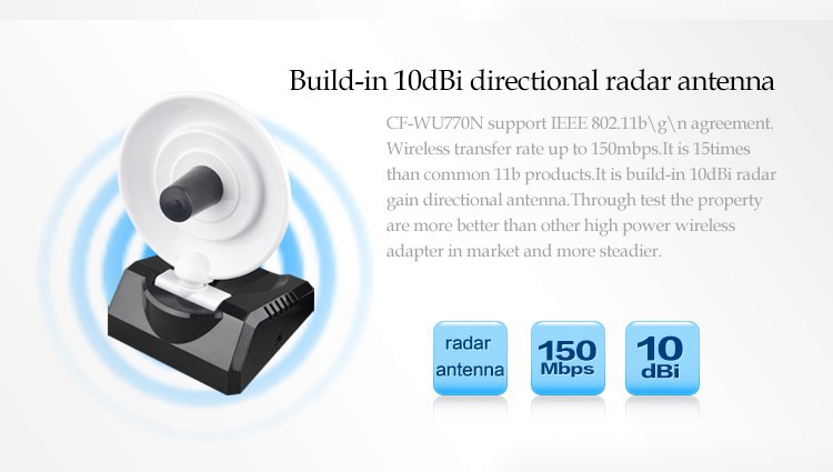 150Mbps high power usb radar antenna wifi adapter wireless signal receiver emitter Comfast CF WU770N