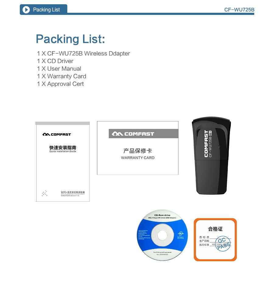 Up to 300Mbps RTL8273BU Blueteeth 4.0 Function Wifi Receiver Emitter 802.11N B G Wifi Adapter