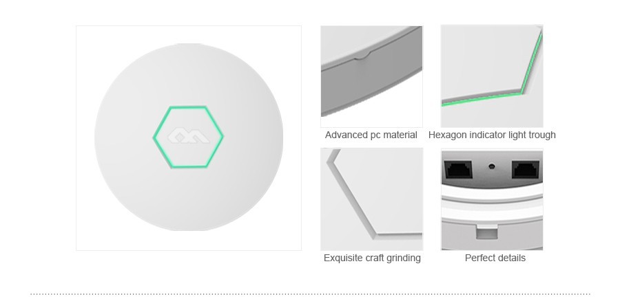 Thinnest hexagon design ATHEROS AR9341 400MHZ RF 128MB DDR 16M Flash 300Mbps Ceiling AP wireless AP Indoor AP