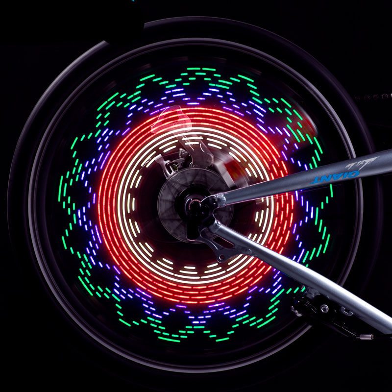 2015 New Bike Accessories Bicycle Accessories 32led Cycling Bikes Bicycles Rainbow Wheel Valve Signal Tire Spoke Light Free Ship