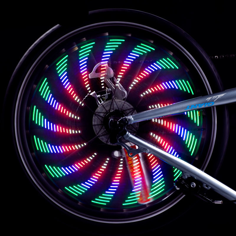 2015 New Bike Accessories Bicycle Accessories 32led Cycling Bikes Bicycles Rainbow Wheel Valve Signal Tire Spoke Light Free Ship