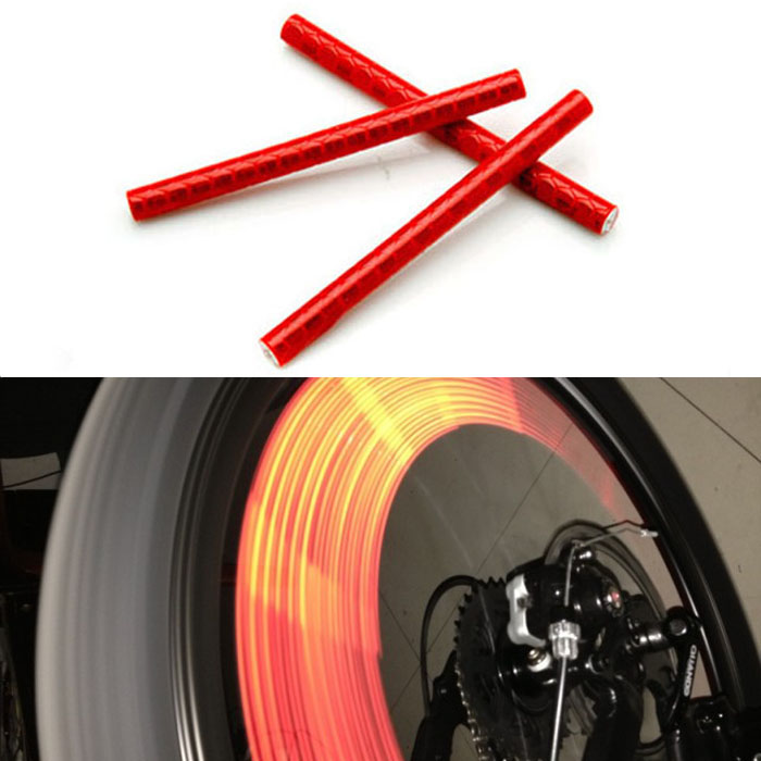New 12pcs Bicycle Bike Wheel Spoke Reflector Reflective Strip Clip Tube Jecksion