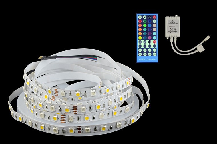 5M RGBW LED strip Light 5050 non Waterproof DC12V SMD 60Leds M 300 LEDS Flexible Bar Light +40 Keys RF Dimmer Remote LS06