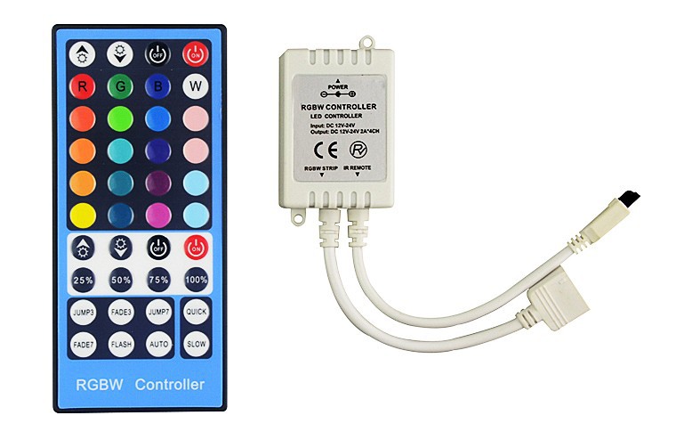 RGBW Controller 40 Keys IR Remote DC12 24V Input For SMD 5050 LED Strip Lights CR03