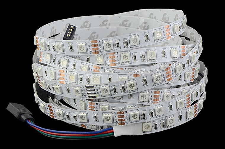 5m 5050 rgb led strip 12V 60 led m smd flexible light monochrome RGB white warm white red blue green yellow tracking number LS26