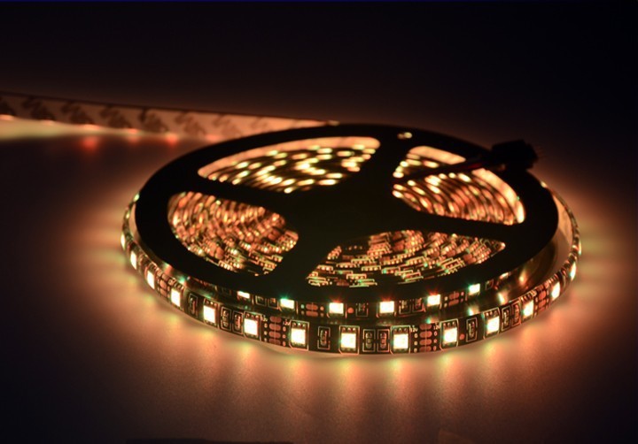 Black PCB 5050 LED Strip RGB White DC 12V Black PCB Board 5M 60led m 300 Leds SMD IP65 Waterproof Flexible Light Strips LS12