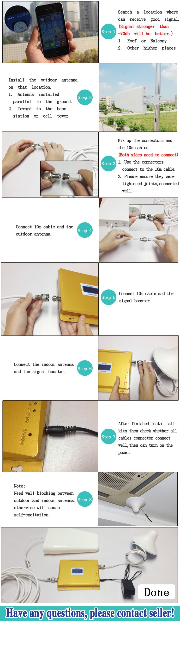 GSM 3G Dual Band Signal Repeater GSM 900mhz WCDMA 2100mhz 27dBm GSM UMTS 3G Signal Booster Full Kits Panel Antenna