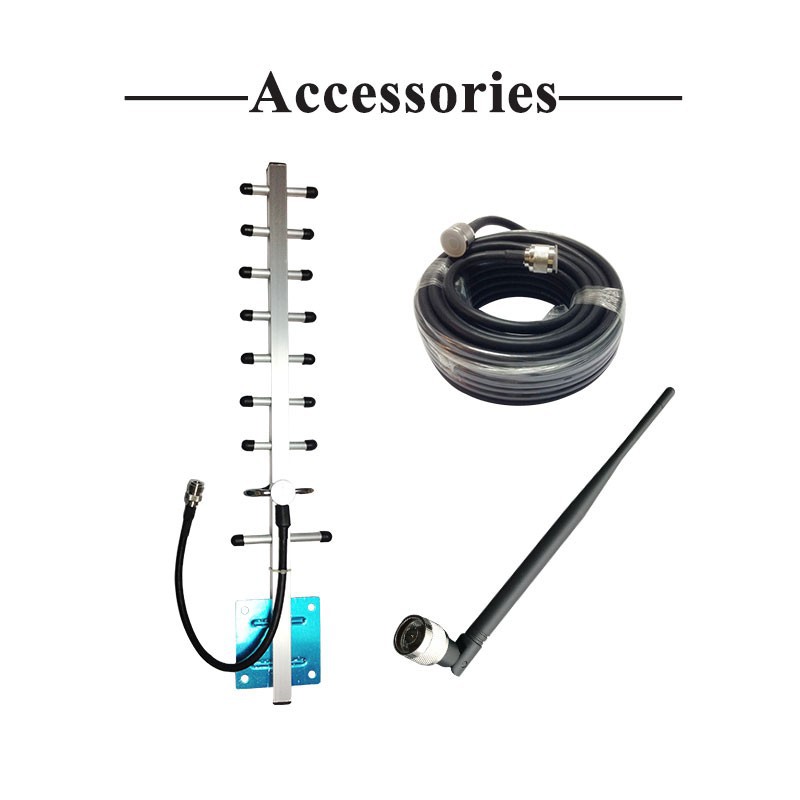 New DCS Signal Repeater GSM 1800mhz Repetidor Cell Booster 65db 20dBm LED Cell Phone Signal Booster Yagi Antennas Full Kits