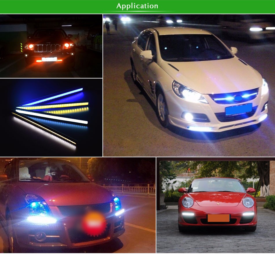 New update DC 12V 17cm 100 Waterproof Ultra Bright COB LED Daytime Running lights Auto Car DRL Bar light Driving Fog lamp