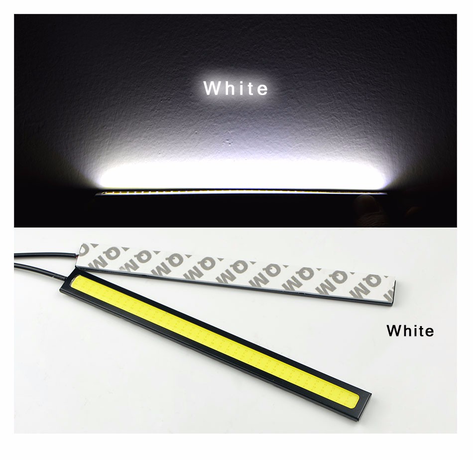 New update DC 12V 17cm 100 Waterproof Ultra Bright COB LED Daytime Running lights Auto Car DRL Bar light Driving Fog lamp