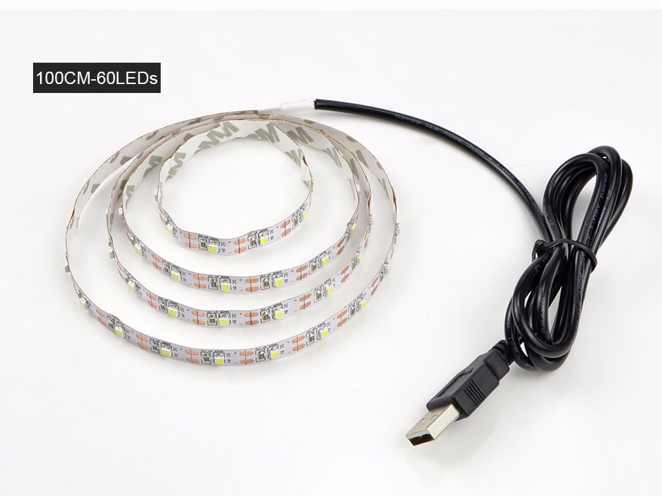 1m 5m IP20 5V USB led light power supply 3528 USB LED lamp 5050 SMD USB LED strip light USB cable charger RGB LED controller