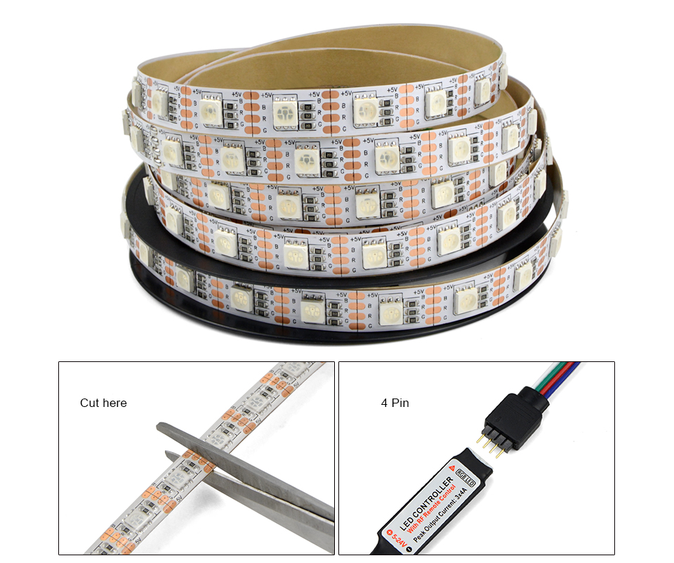 IP20 IP65 1m 2m 3m 4m 5m DC 5V RGB Flexible USB led strip light 5050 SMD sting Ribbon Adhesive tape TV Background lighting