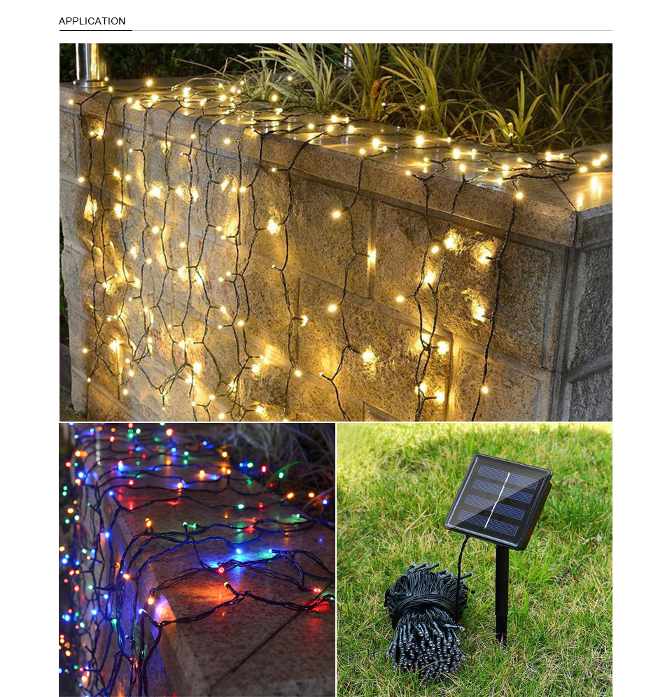 7M 12M 22M LED Solar Light Outdoor Lighting LED Solar Power String Light Christmas Garden Holiday Wedding decor lamp Waterproof