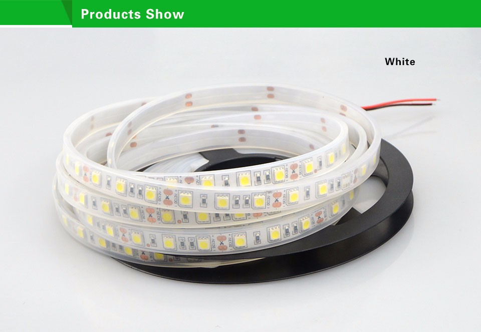 IP67 Tube Waterproof SMD 5050 5m 300LEDs DC12V LED strip lights Highlight waterproof casing LED Flexible lamp underwater lights