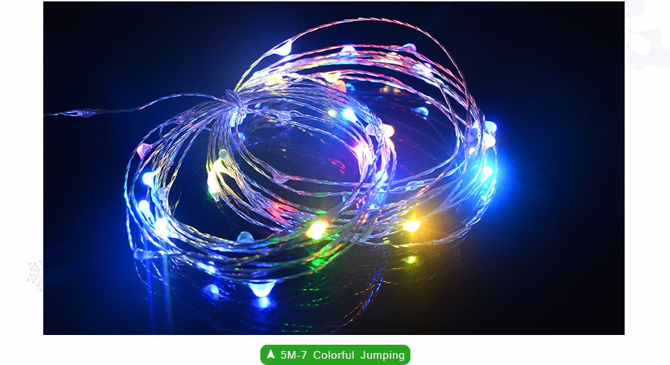 2m 5m LED strip light 3pcs AA Battery Powered RGB Copper Wire Holiday String lighting For Fairy Christmas Trees Party home light