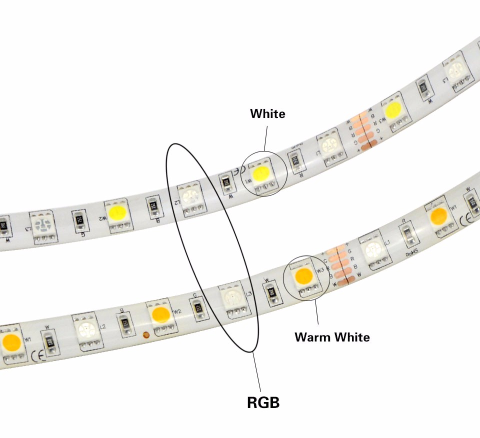 IP20 IP65 Waterproof RGBW RGBWW SMD 5050 5M LED Strip light DC12V Tape 40key Remoter Controller 3A Power Adapter