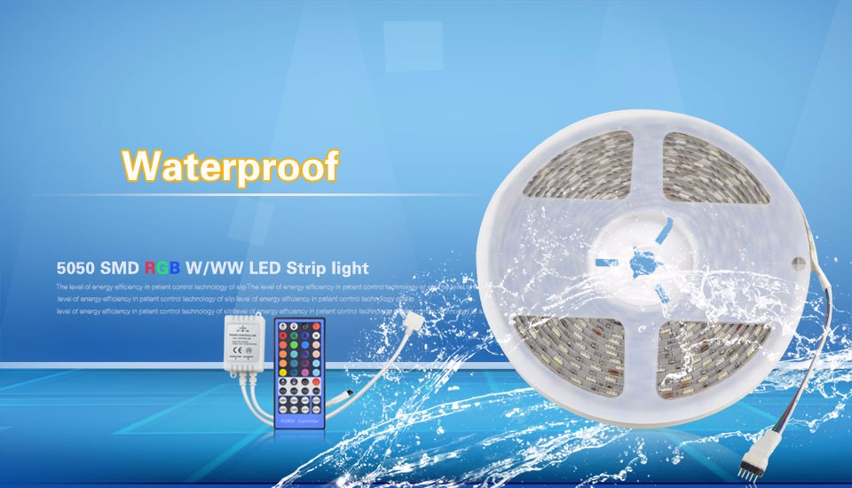 1set Waterproof IP65 RGBW RGBWW 12V 5M 5050 LED Strip light LED Ribbon lamp Tape 40Keys Remote Controller For Holiday Decor