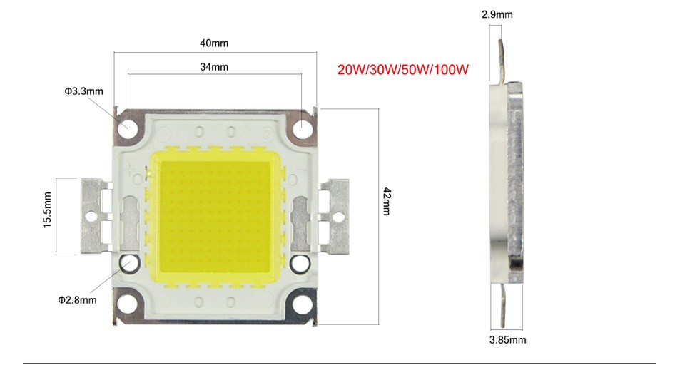 10W 20W 30W 50W 100W LED light DIY led lamp bulb Source LED COB integrated chips LED Flood light white warm white