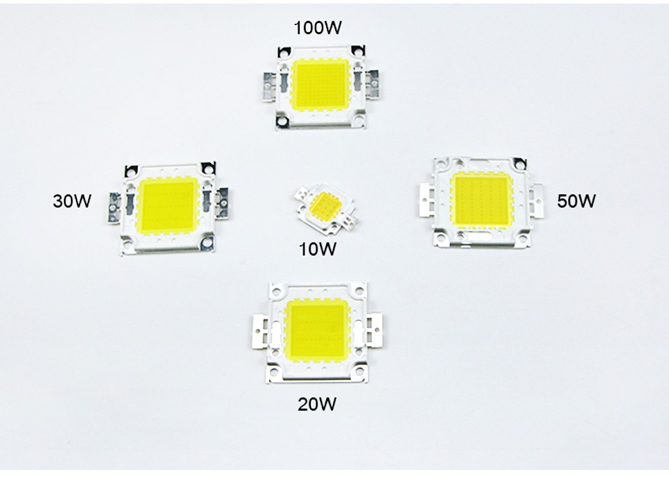 1Pcs 1W 3W LED Spotlight Bulb 10W 20W 30W 50W 100W High Power integrated LEDs lamp Chip COB SMD Diodes For Flood light