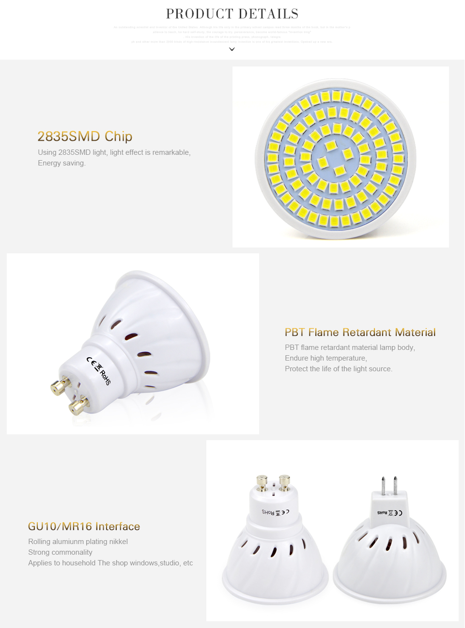 10Pcs GU10 MR16 220V LED light 3W 4W 5W 7W LED bulb spotlight LED Lamp Downlight Table Lamp ceiling Bombillas Lamparas