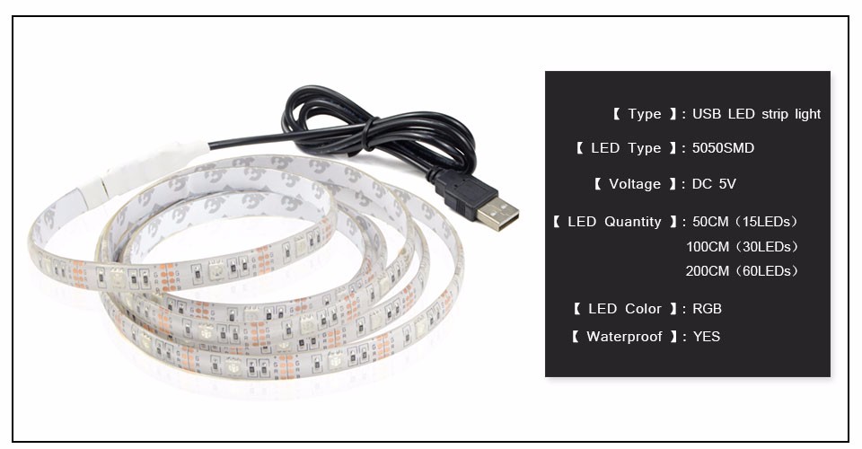 3528 SMD 5050 SMD LED Night light IP20 IP65 USB LED Strip Light DC 5V 1M 2M 3M 4M 5M RGB Lamp For TV Background home light