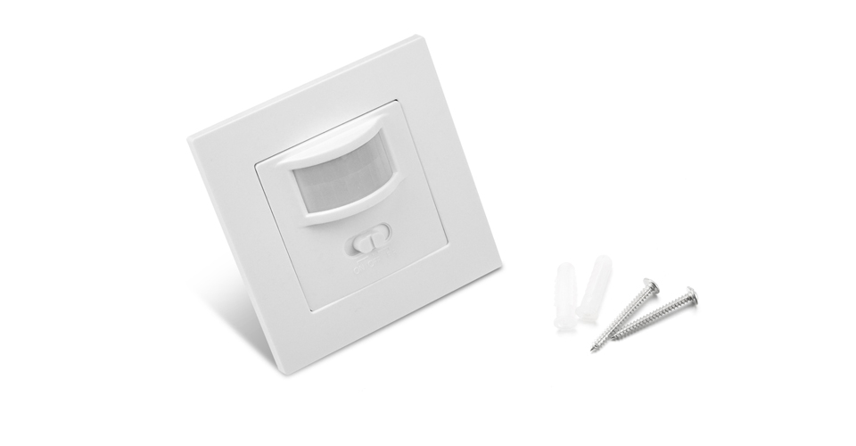 Wall mounted PIR Motion Sensor light Switch ON OFF Power Electrical Socket Adapter 100V 240V AC MAX 500w load 10m max