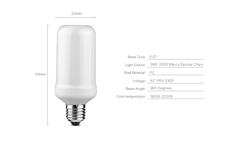 110V 220V E27 E26 LED Lamp Fire Flame Effect LED Bulb light Emulation Fire Flicker Burning Flameless lantern holiday Decor lamp