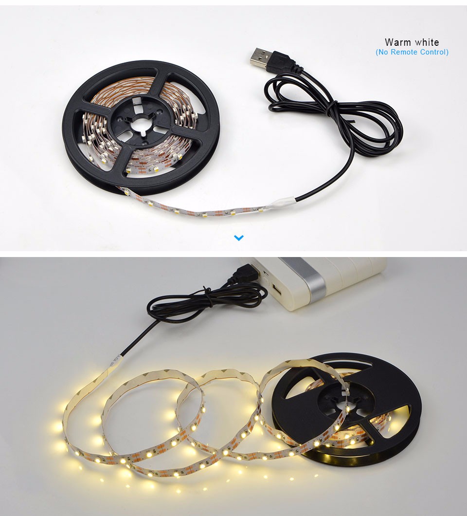 IP20 3528 5050 SMD RGB USB LED Strip light DC 5V 50CM 1M 2M Decor RGB lamp Tape Ribbon For Monitor TV Backgroud lighting