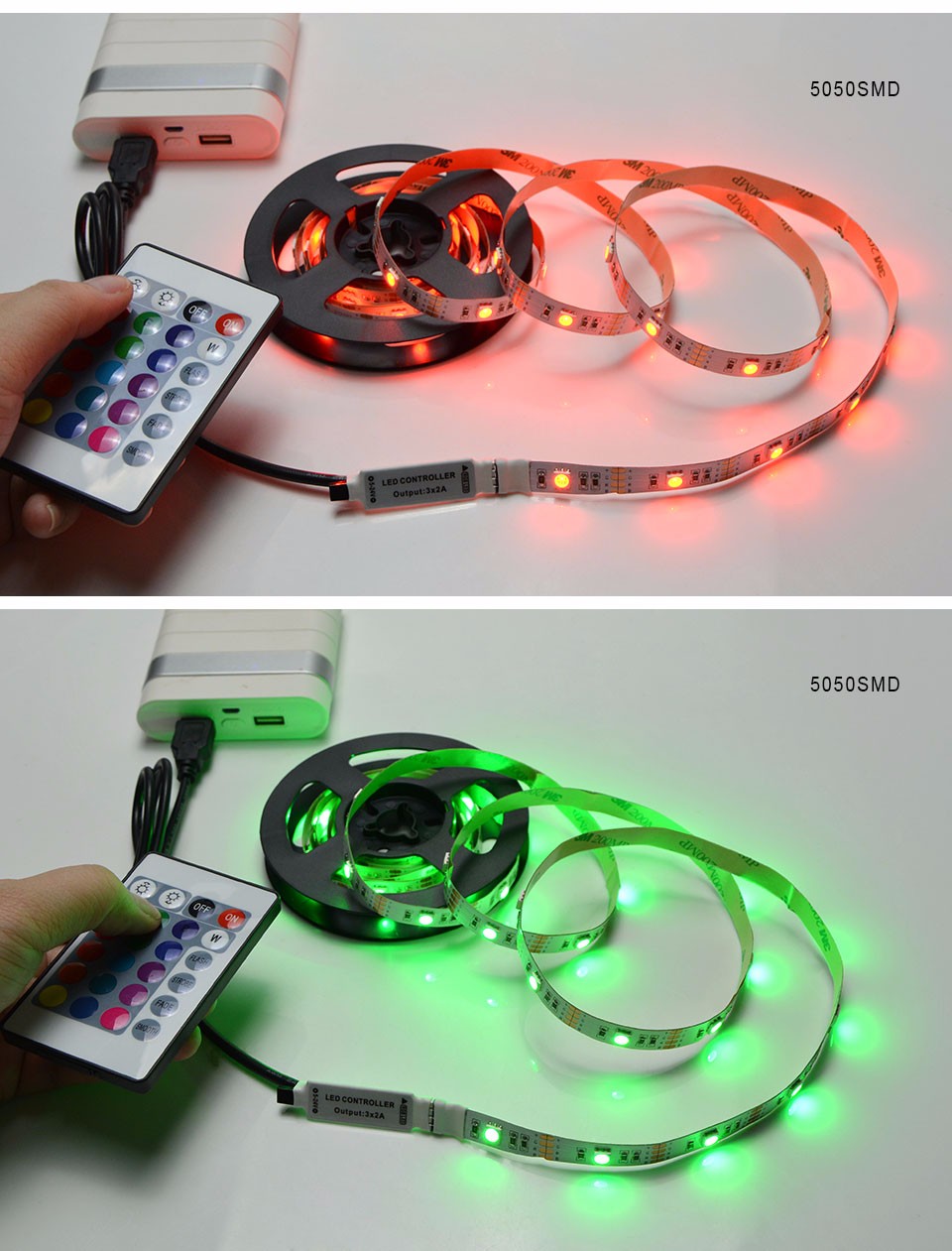 IP20 3528 5050 SMD RGB USB LED Strip light DC 5V 50CM 1M 2M Decor RGB lamp Tape Ribbon For Monitor TV Backgroud lighting