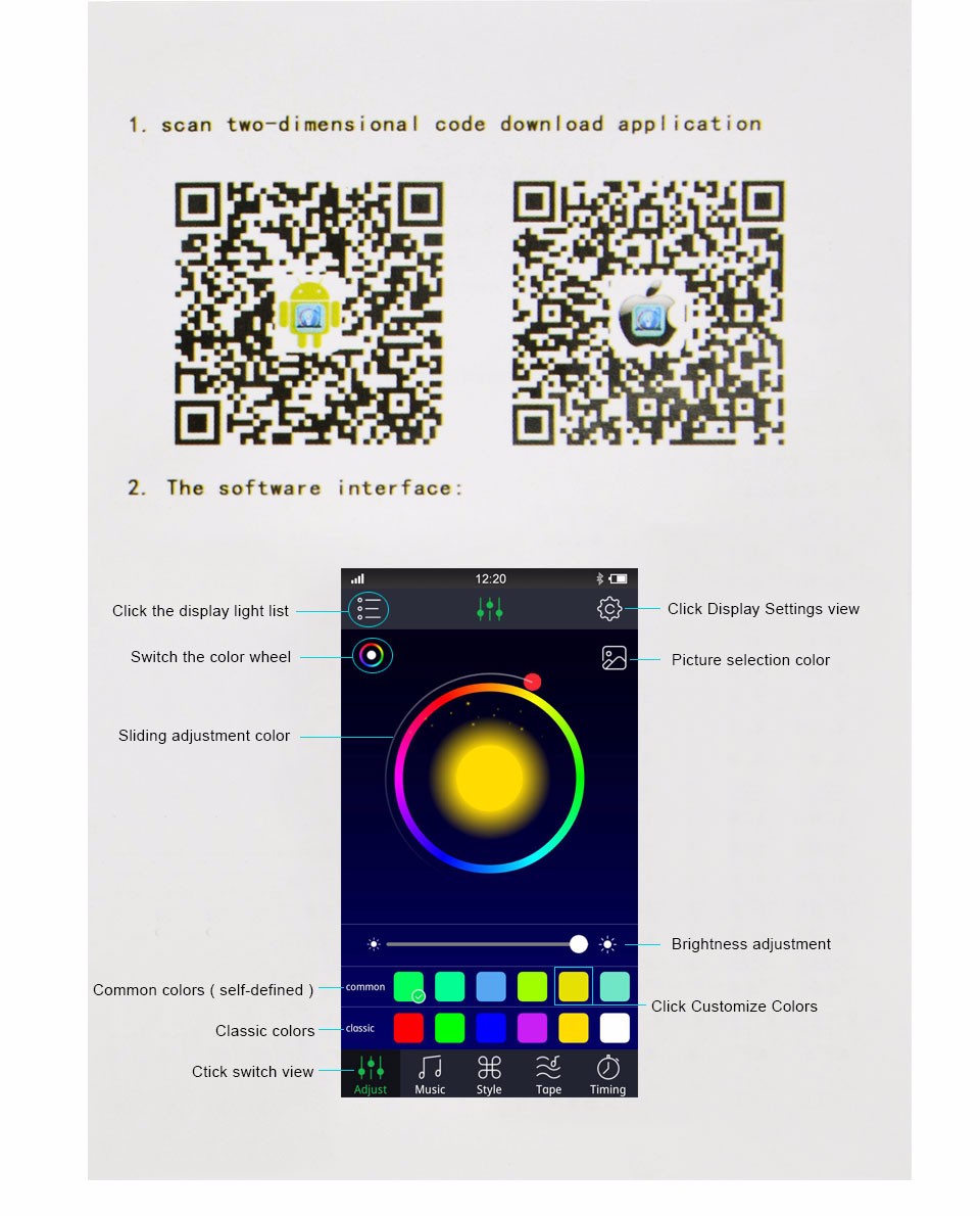 For 5050 3014 RGB LED Strip light DC12 24V Bluetooth LED RGB Controller Music Sound APP Control with IOS 6.0 Android 4.0