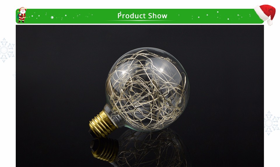 110v 220v Led lamp E27 led Night light string lights filament bulb G95 holiday lights christmas decor for home lighting