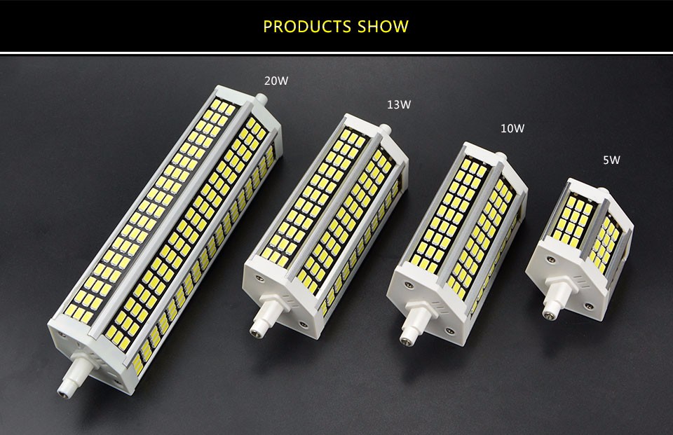 220V R7S LED flood Light 5W 10W 13W 20W SMD 5736 78mm 118mm 135mm 189mm LED Spotlight lamp Bulb For square outdoor Floodlight