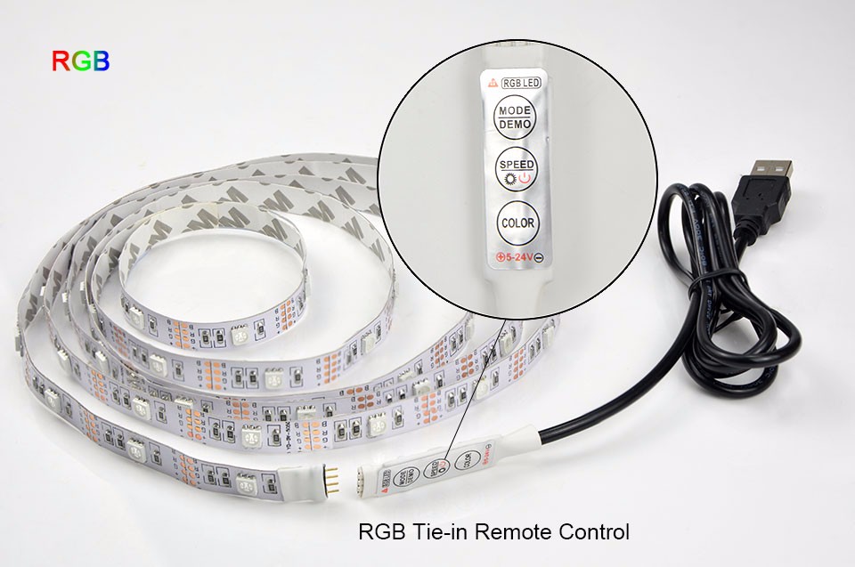 IP20 Non Waterproof USB LED Strip Light 50CM 1M 2M 3M 4M 5M DC 5V 3528 5050 SMD Flexible tape ribbon TV Background lamp Strip