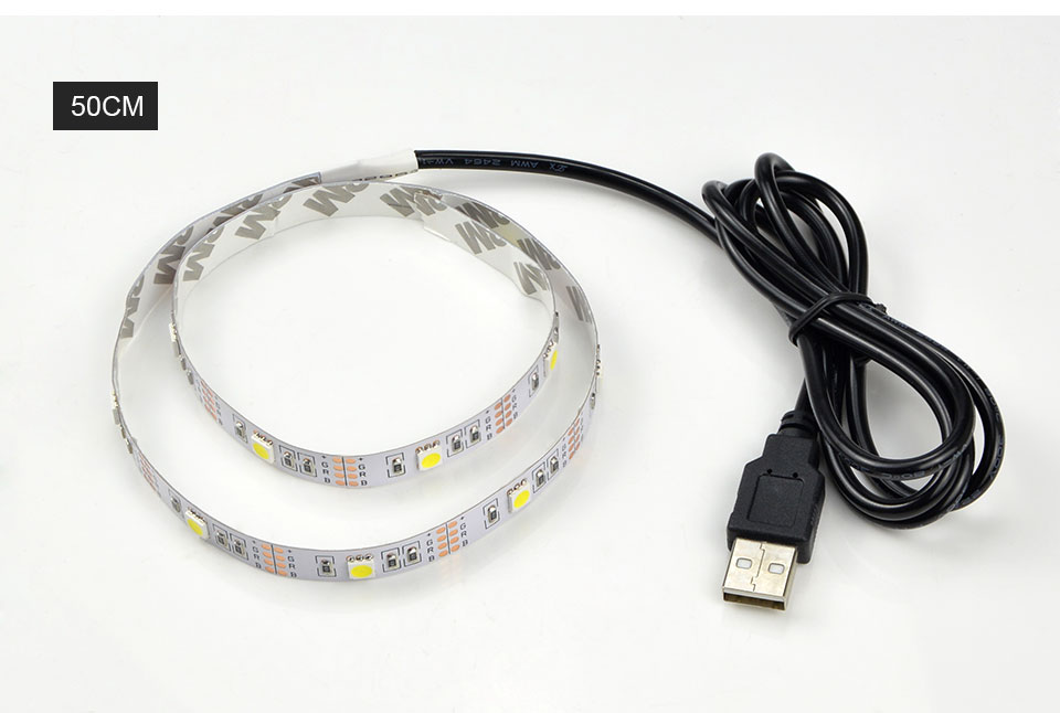 Not waterproof DC5V RGB USB LED strip light 3528 5050 SMD USB cable charger led string light 1m 2m 3m 4m 5m LED remote control