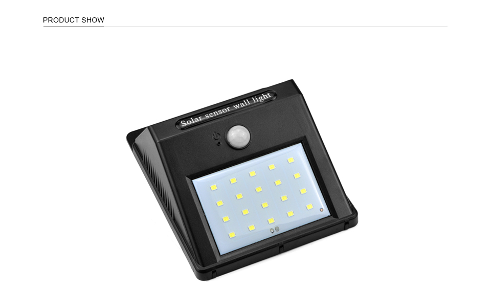 20 led Outdoor Solar Sensor LED Light PIR Motion Sensor solar lamp Detection Range With Dusk to Dawn Dark Security light
