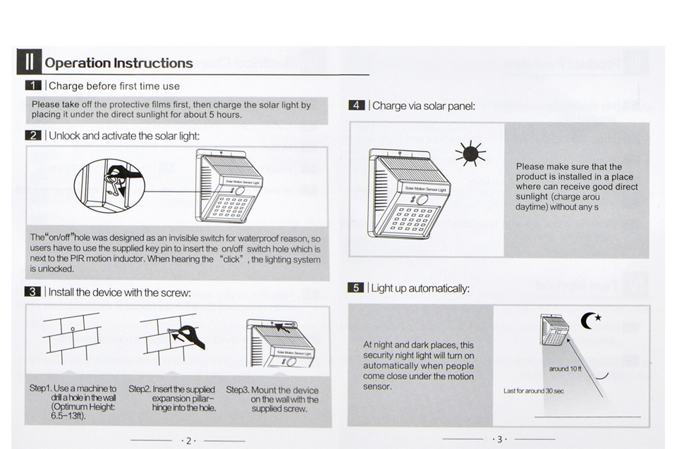 20 led Outdoor Solar Sensor LED Light PIR Motion Sensor solar lamp Detection Range With Dusk to Dawn Dark Security light